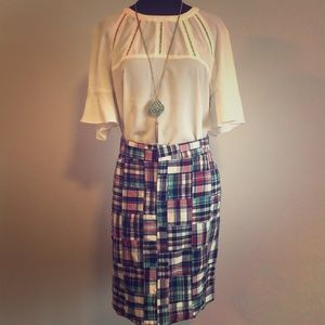 Bass madras plaid skirt